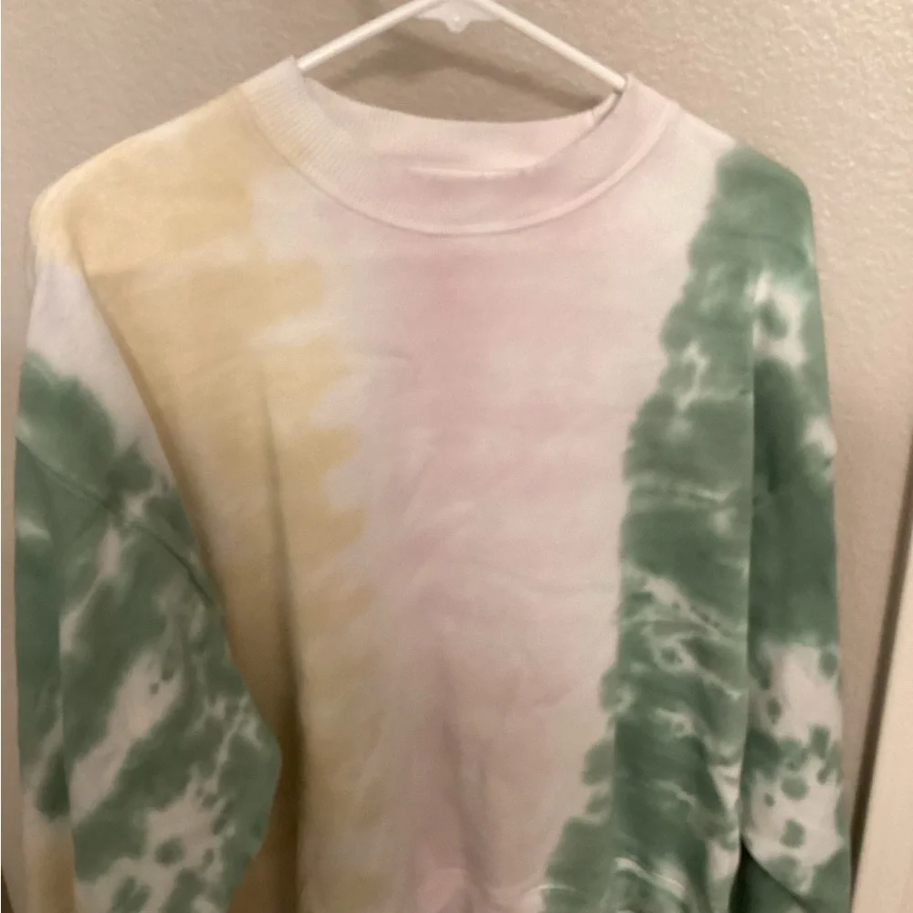 American Eagle Outfitters Tie-Dye Crew Neck Sweater - Green, Yellow, Pink - Picture 4 of 4